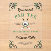 Greenery Golf Thlerement Party Acryl Uitnodigingen (Voorkant)