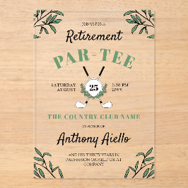 Greenery Golf Thlerement Party Acryl Uitnodigingen