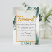 Greenery Goodbye-medewerker afscheidskaart Bedankkaart (Staand voorkant)