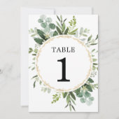 Greenery goud eucalyptus 5"x7" tafelnummers (Voorkant)