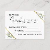 Greenery goud Hoeveel kurken tweetalige spelkaart Plaatskaartje (Achterkant)