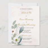 Greenery gouden bruiloft kaart (Voorkant)