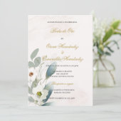 Greenery gouden bruiloft kaart (Staand voorkant)