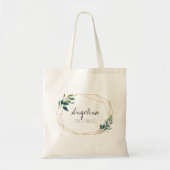 Greenery & gouden geometrische lijst bruiloft guns tote bag (Voorkant)