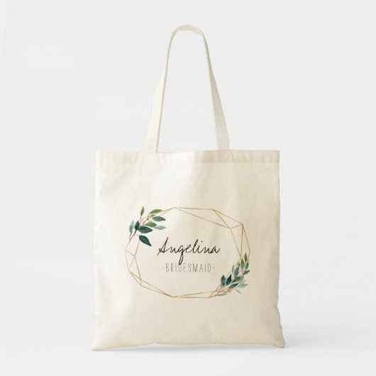 Greenery & gouden geometrische lijst bruiloft guns tote bag (Voorkant)