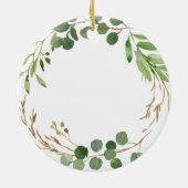 Greenery Grandma & Grandpa First Kerstmis Keramisch Ornament (Achterkant)