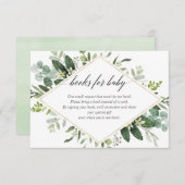 Greenery green and gold foliage book request informatiekaartje (Voorkant / Achterkant)