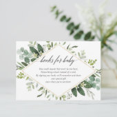 Greenery green and gold foliage book request informatiekaartje (Staand voorkant)