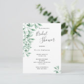 Greenery green botanical Bridal Shower-uitnodiging Briefkaart (Staand voorkant)