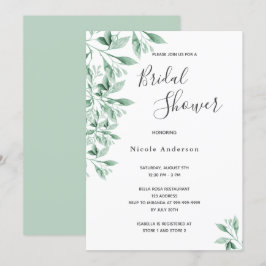Greenery green botanical script Vrijgezellenfeest Kaart