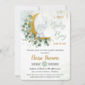 Greenery Green Elephant Sweet Baby Boy Shower Kaart (Voorkant)