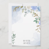Greenery Green en bleu Wedding Invitation Kaart (Achterkant)