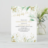 Greenery Green en Gold Elegant Gender onthullen Kaart (Staand voorkant)