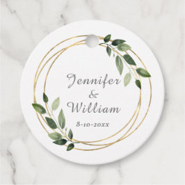 Greenery Green en Gold Geometric Rustic Wedding Bedankjes Labels