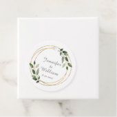 Greenery Green en Gold Geometric Rustic Wedding Bedankjes Labels (In situ)