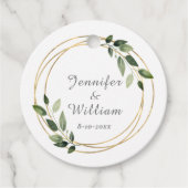 Greenery Green en Gold Geometric Rustic Wedding Bedankjes Labels (Voorkant)