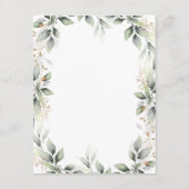 Greenery Green en Gold Geometric Rustic Wedding Informatiekaartje (Achterkant)