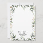 Greenery Green en Gold Geometric Rustic Wedding Kaart (Achterkant)