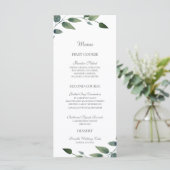Greenery Green en Gold Geometric Rustic Wedding Menu (Staand voorkant)