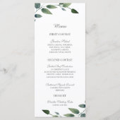 Greenery Green en Gold Geometric Rustic Wedding Menu (Voorkant)
