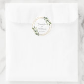 Greenery Green en Gold Geometric Rustic Wedding Ronde Sticker (Tas)