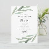 Greenery Green Foliage Olive Branch Vrijgezellenfe Kaart (Staand voorkant)