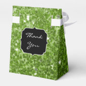 Greenery Green glitter sparkles Sweet 16 Bedankdoosjes (Achterkant)
