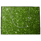 Greenery Green glitter sparkles Sweet 16 Large Cadeautasje (Achterkant)