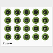 Greenery Green glitter sparkles Sweet 16 Ronde Sticker (Vel)
