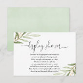 Greenery green Gold baby shower display douche Informatiekaartje (Voorkant / Achterkant)