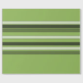 Greenery Green Horizontal Stripes Pattern Elegant Cadeaupapier (Vlak)