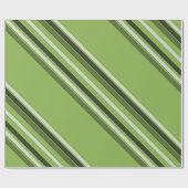 Greenery Green Horizontal Stripes Pattern Elegant Cadeaupapier (Vlak)