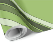 Greenery Green Horizontal Stripes Pattern Elegant Cadeaupapier (Rol Hoek)