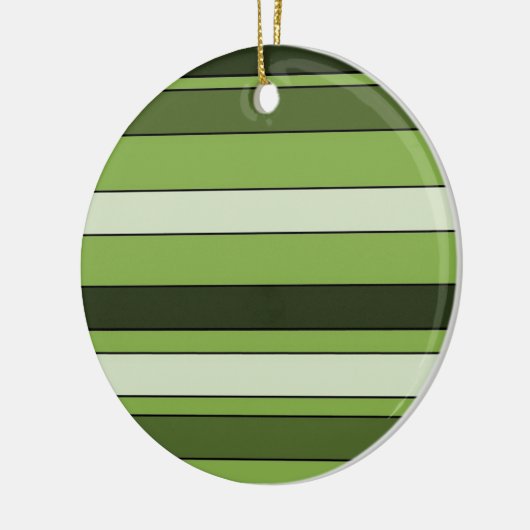 Greenery Green Horizontal Stripes Pattern Elegant Keramisch Ornament (Links)