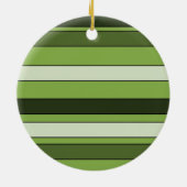 Greenery Green Horizontal Stripes Pattern Elegant Keramisch Ornament (Achterkant)