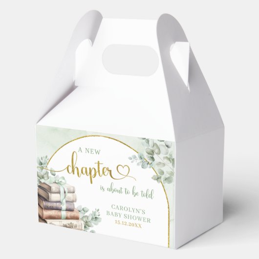 Greenery Green Sage Storybook Thema Baby Favoriet Bedankdoosjes (Voorkant)