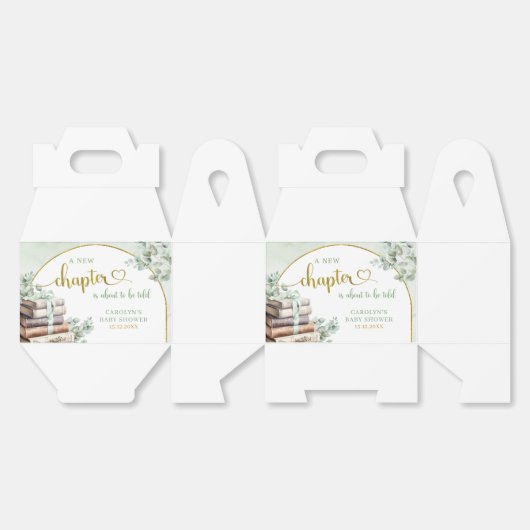 Greenery Green Sage Storybook Thema Baby Favoriet  Bedankdoosjes (Ongevouwen)