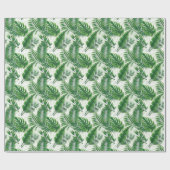 Greenery Green Tropical Leaves Pattern Cadeaupapier (Vlak)