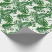 Greenery Green Tropical Leaves Pattern Cadeaupapier (Hoek)