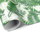 Greenery Green Tropical Leaves Pattern Cadeaupapier (Rol Hoek)