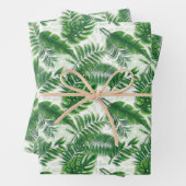 Greenery Green Tropical Leaves Pattern Inpakpapier Vel (In situ)