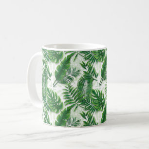 Greenery Green Tropical Leaves Pattern Koffiemok