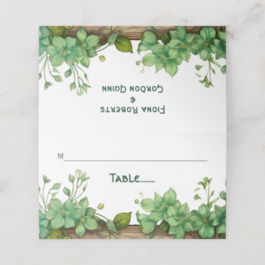 Greenery grenst aan St Patricks dag bruiloft escor Plaatskaartje (Buitenkant ongevouwen)
