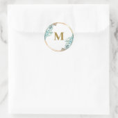 Greenery | Groene monogram envelop Ronde Sticker (Tas)