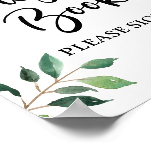 Greenery Guest Book Wedding or Party Sign Poster (Hoek)