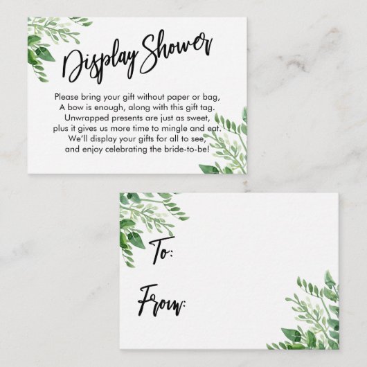 Greenery Handwriting Display Vrijgezellenfeest Gif Informatiekaartje (Voorkant / Achterkant)