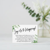 Greenery Handwriting zeggen nee tegen het ompakken Informatiekaartje (Staand voorkant)