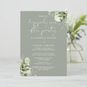 Greenery Happily Ever After Eloped Wedding Photo Kaart (Staand voorkant)