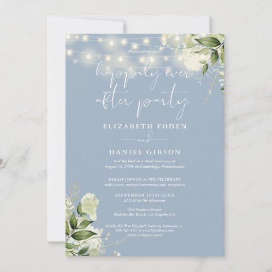 Greenery Happily Ever After Party Wedding Vows Kaart (Voorkant)