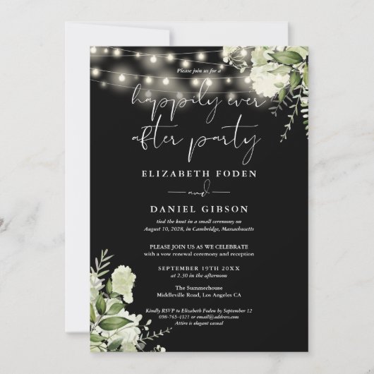 Greenery Happily Ever After Party Wedding Vows Kaart (Voorkant)